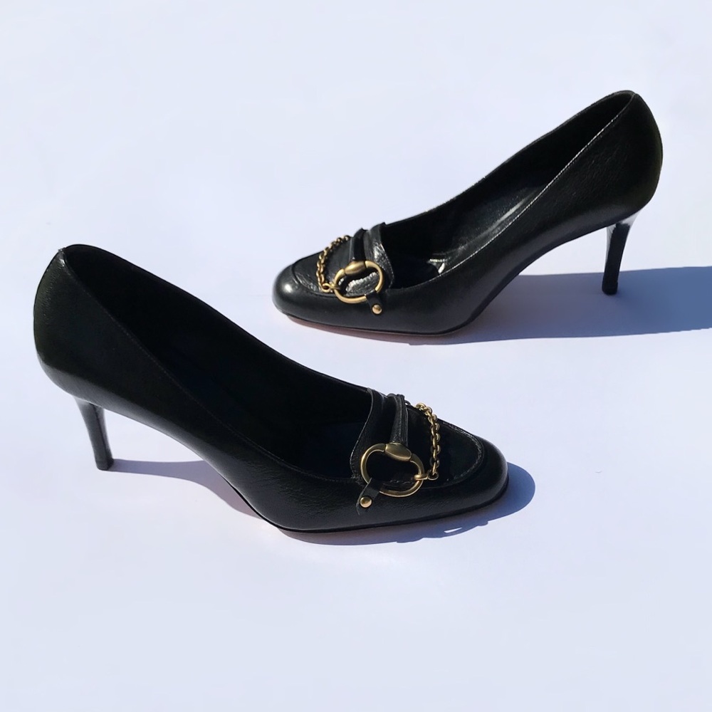 Gucci Black Leather Pumps